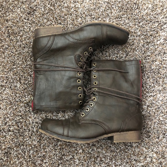 Women’s Madden Girl Brown Combat Boots - Picture 6 of 8